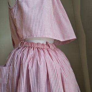 True Vintage Pinstripe Button Down Dress W/ Peckaboo Back